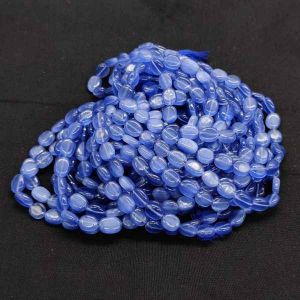 Cats Eye (Monolisa) Beads, 9X6mm, Flat Oval, Blue