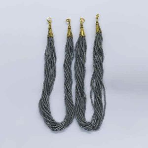 Seed Beads, 13/0, 8 Inch Chain, Grey, Sold By 1 Pair