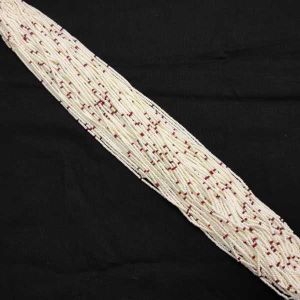 Seed Beads Bunch, Set Of 10 Lines, Cream And Maroon