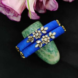 Silk Thread Bangles, Pack of 2 Pcs, Royal Blue