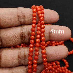 Taiwan Coral Beads, 4mm, Round, Orange