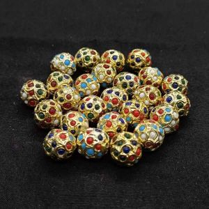 Jadau Beads, Stone Balls, Navratan (Multicolor)