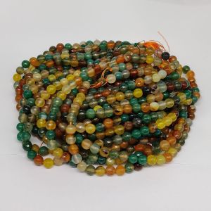 Onyx Beads, 8mm, Round, Multicolor (Yellow) Shade