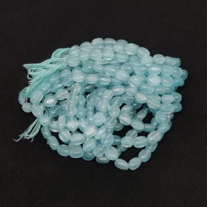 Cats Eye (Monolisa) Beads, 8x5mm, Flat Oval, Light Blue