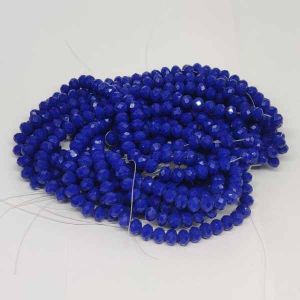 Glass Opaque Crystals, Rondelle, 8mm, Royal Blue