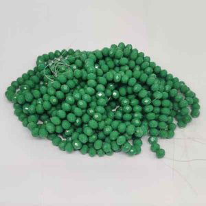 Glass Opaque Crystals, Rondelle, 8mm, Green