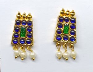 Kemp Studs, Rectangle, Blue And Green