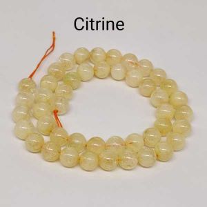 Natural Gemstone Beads, 8mm Round, Citrine