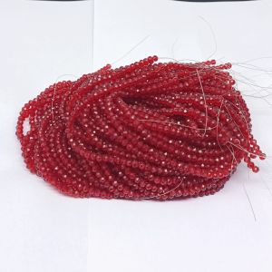 Navrabeads Red Glass Crystal Rondelle Beads 4mm – 18 Inch String | Approx. 110–120 Pcs for Jewellery Making