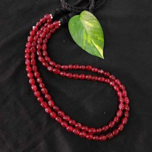 2 Layer Quartz Beads Necklace With Adjustable (Black) Rope