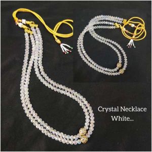 2 Layer Crystal Necklace, White