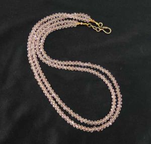 2 Layer Crystal Necklace, Light Pink