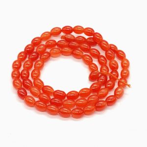 Oval Glass Beads, 8x11mm, Orange