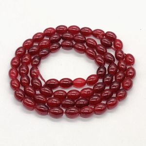 Oval Glass Beads, 8x11mm, Maroon