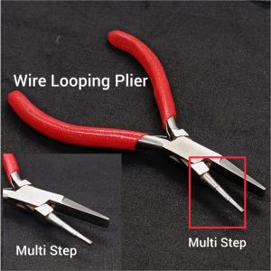 Wire Looping Pliers, 3 Step Round Nose And Concave, Stainless Steel
