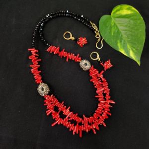Coral Reef Necklace With Victorian Beads