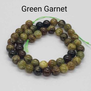 Natural Gemstone Beads, 8mm, Round, Green Garnet