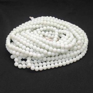 Glass beads, Round, Plain, 8mm, Milky white