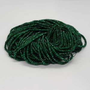 Agate Rondelle, 4x2mm, Opeque Green