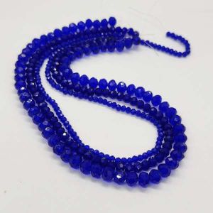 Glass Crystals, Rondelle, (Royal Blue), Pack of 3 Strings, 4mm, 6mm, 8mm