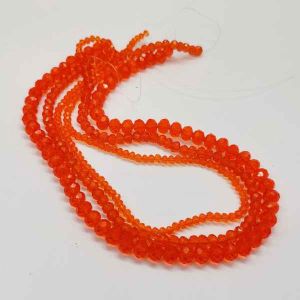 Glass Crystals, Rondelle, (Orange), Pack of 3 Strings, 4mm, 6mm, 8mm