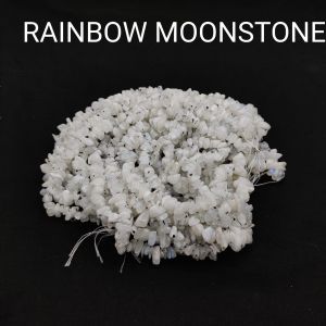 Natural Gemstone Chips, (Rainbow Moonstone), 30" Inches