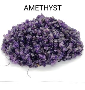 Natural Gemstone Chips, (Amethyst), 30" Inches