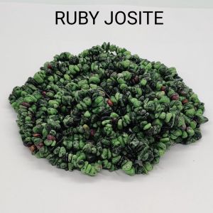 Natural Gemstone Chips, (Ruby Josite), 30" Inches