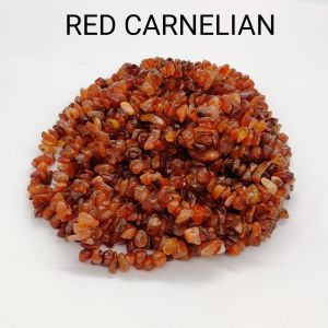 Natural Gemstone Chips, (Red Carnelian) 30" Inches