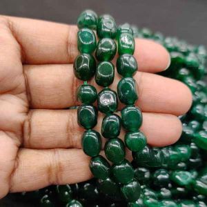 Natural Quartz Beads, (Oval), 8x10mm, Deep Dark Green