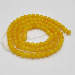 Glass Beads, 8mm, Round, Turmeric Yellow