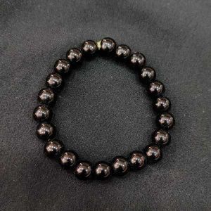 Elastic Glass Beads Bracelet, Black