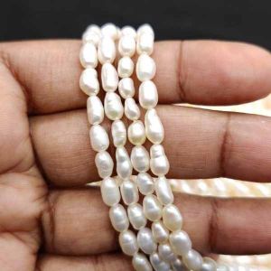AA Grade Fresh Water Pearls, Rice Shape, 4x5mm, Cream