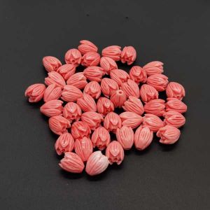 Coral Replica Synthetic Beads, Tulip Shape, 10x8mm, Pack Of 20 Pcs