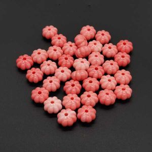 Coral Replica Synthetic Beads, Disc Shape, 6x10mm, Pack Of 20 Pcs