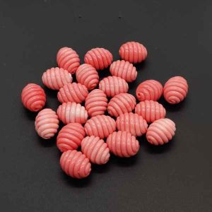 Coral Replica Synthetic Beads, Oval (Spiral), 11x14mm, Pack Of 6 Pcs