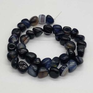 Agate Nuggets, 10mm Approx, Deep Dark Blue