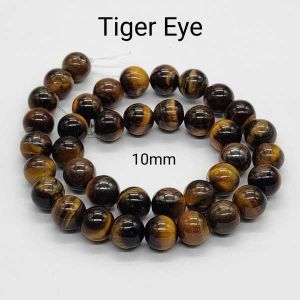 Natural Gemstone Beads, Tiger Eye, 10mm, Round