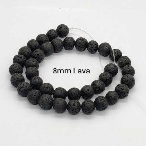 Lava Beads, Round, 8mm, Black