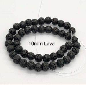 Lava Beads, 10mm, Black 