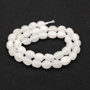 Natural Quartz Beads, (Oval), 8x10mm, White