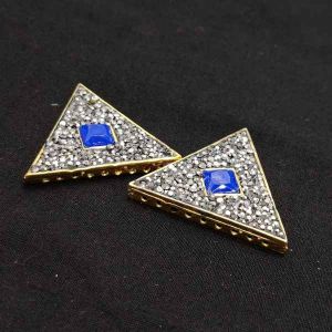 Triangle Connector, 9 Hole, Blue, Sold By 1 Pair