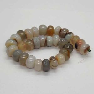 Onyx Beads, Rondelle Shape, 12x15mm, Light Brown Double Shade