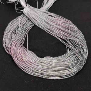 2mm Hydro Crystals, Double Shade, (Grey And Light Pink), Pack Of 5 Strings