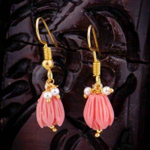 Coral Tulips Earrings