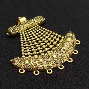 Antique Gold Metal Pendant With 7 Holes