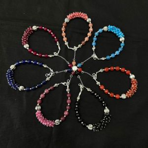 Agate Bracelet With Agate Loreals, Assorted, Pack Of 7 Pcs