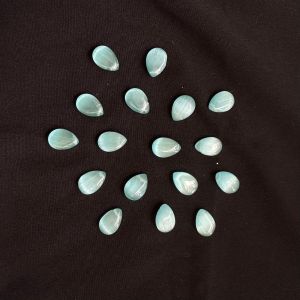 Hydro Flat Teardrop Crystals, Side Hole, Briolette, (Light Blue),Pack of 17 