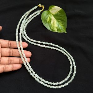 2 Layer Agate Necklace, Light Green Color