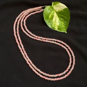 2 Layer Agate Necklace, Light Pink